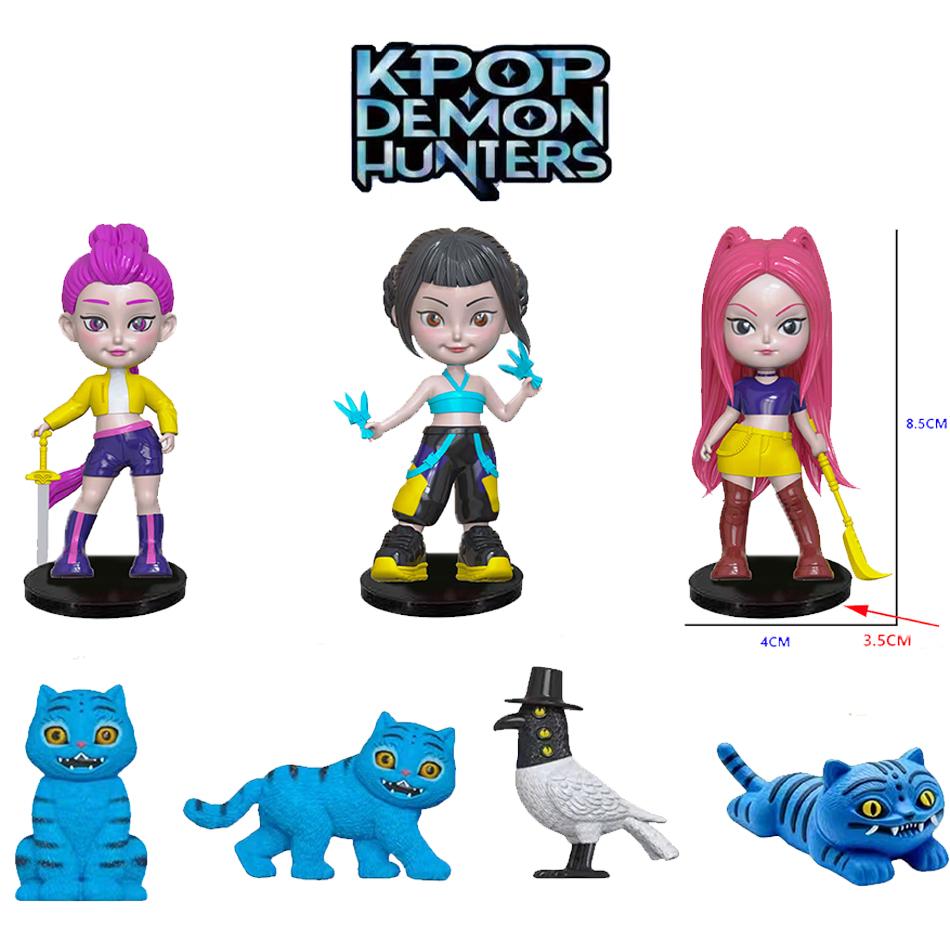 NEUE Kpop Dämonenjäger Figur Cartoon Kawaii Tiger Rumi Mira Zoey Actionfigur PVC Schreibtisch Dekoration Modell Puppe Spielzeug Kinder Geschenke