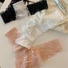 Women's Sexy Ultra-Thin Jacquard Lace Panties with Bowknot and Criss-Cross Straps - Mid-Waist Triangle Briefs