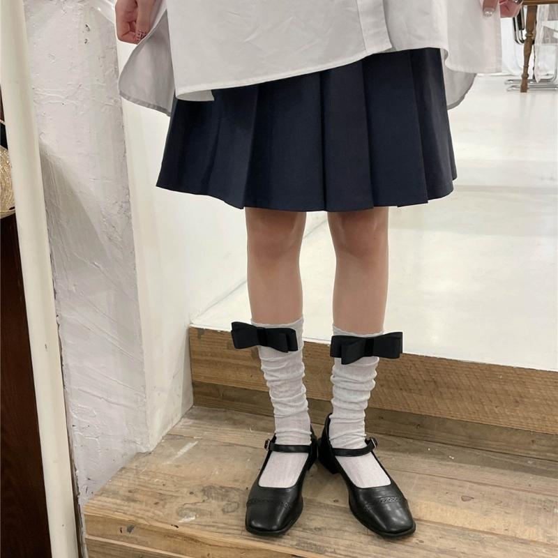 Delicate Women Girls Lace Calf Socks Spring Summer Calf Socks Under Knee Stocking Antiskid Bowknot Decor Knee Sock