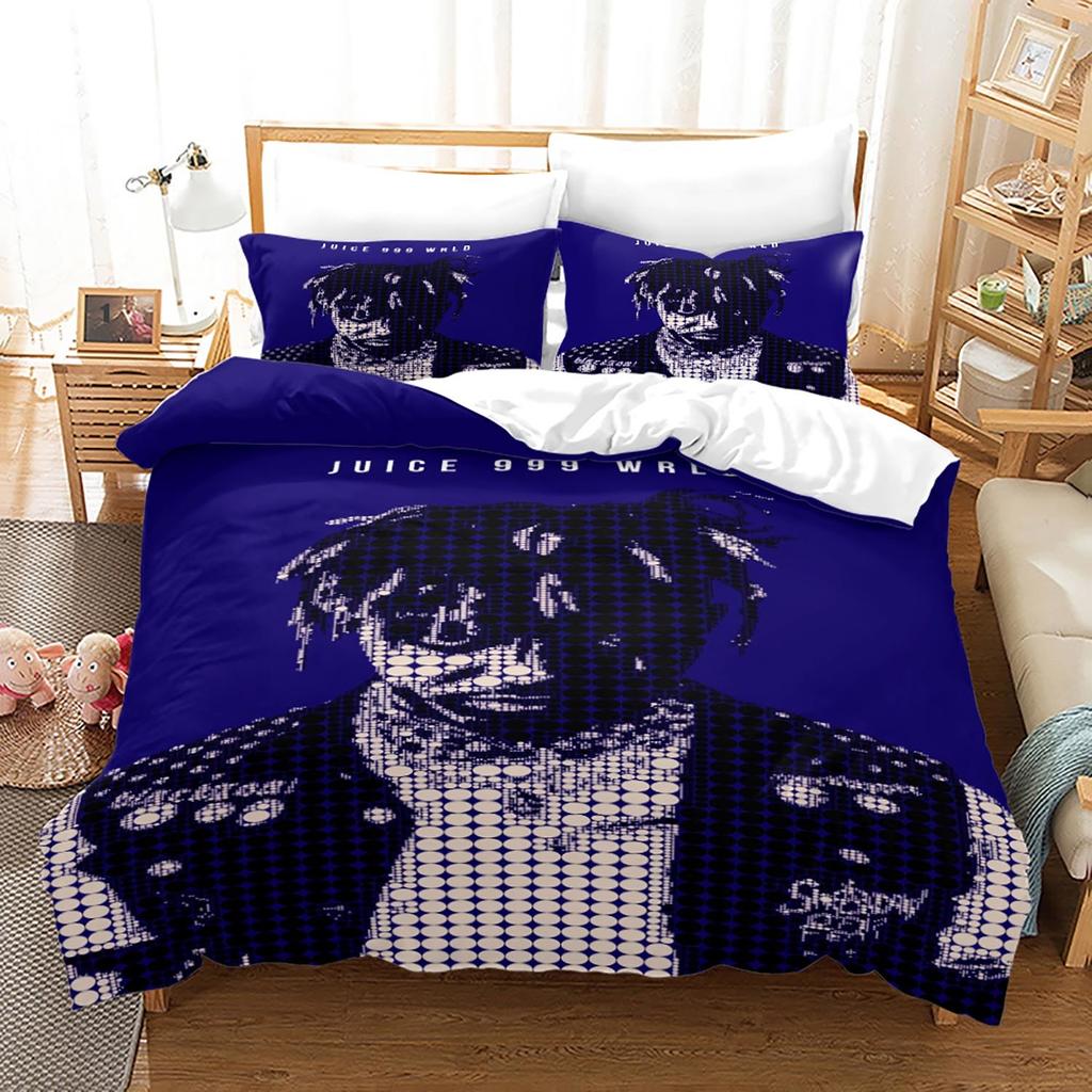 New Juice Wrld Bedding Set Single Twin Full Queen King Size Stars Juice Wrld Bed Set Aldult Kid Bedroom Duvetcover Sets 3D 018