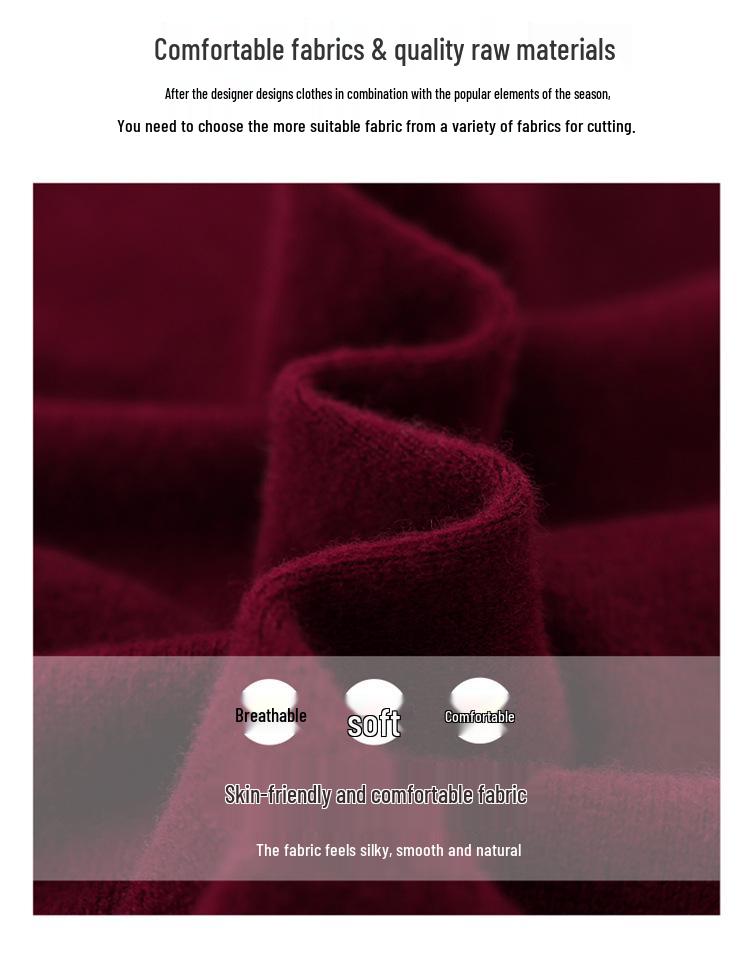 Autumn & Winter Women's 100% Pure Wool Sweater - Stylish Embroidered Half-High Neck for Middle-aged & Elderly