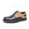Fashion 2025 New Men Two-Tone Derby Dress Shoes Formal Business Oxfords Lace-Up Leather Shoes Non-Slip Sole Classic Office Shoes for Men