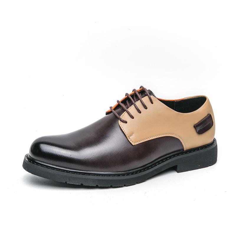 Fashion Color Matching Male Casual Shoes Business Flats Pointed Toe Formal Dress Footwear British Style Mens Oxford Shoes Comfy Sneakers