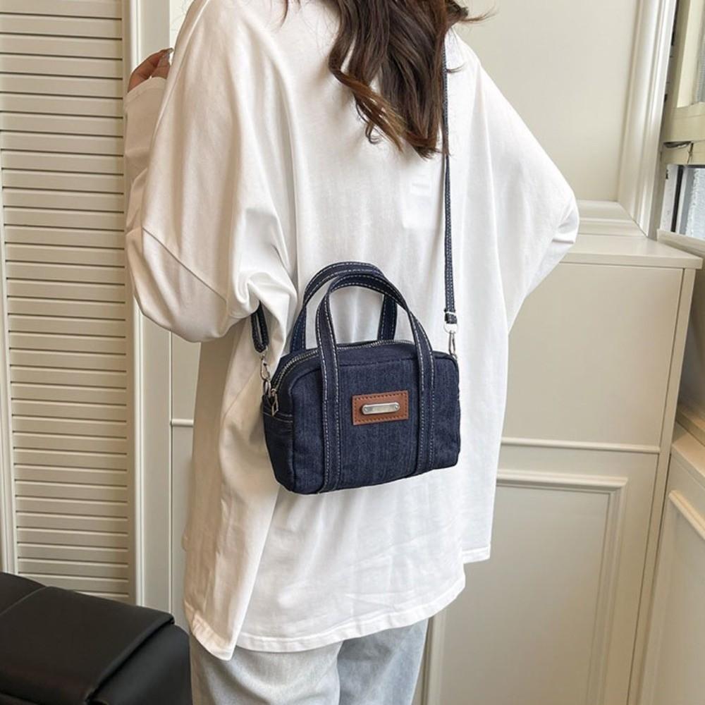 Street Style Denim Shoulder Bag Square Crossbody Bag Lightweight Women Handbag  Boy