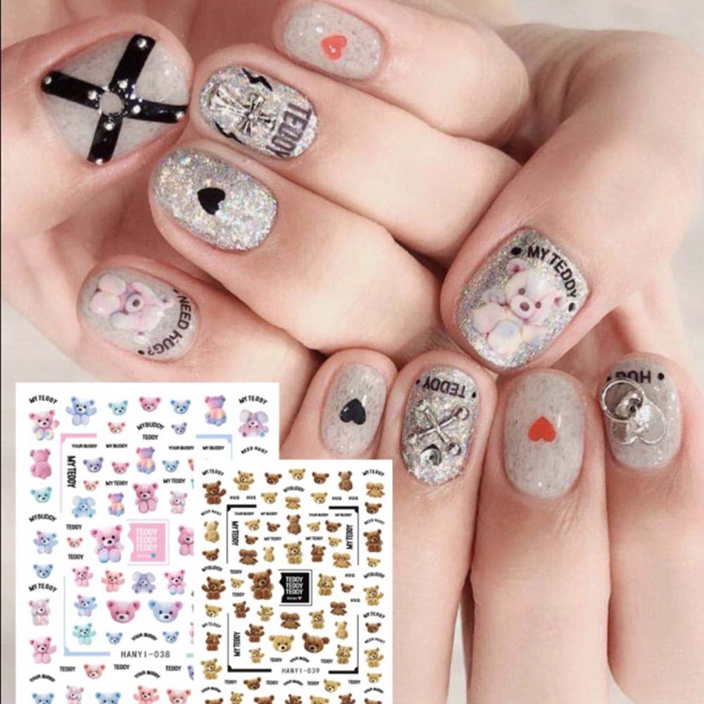 Decals Art decorations sticker Exquisite design 3D Nail Art Stickers Cute bear decorations sticker