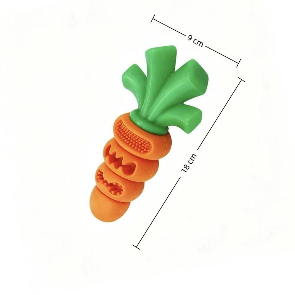 Non Toxic Silicone Carrot Dog Chew Toy Interactive Dog Toy  For Small Medium Dogs