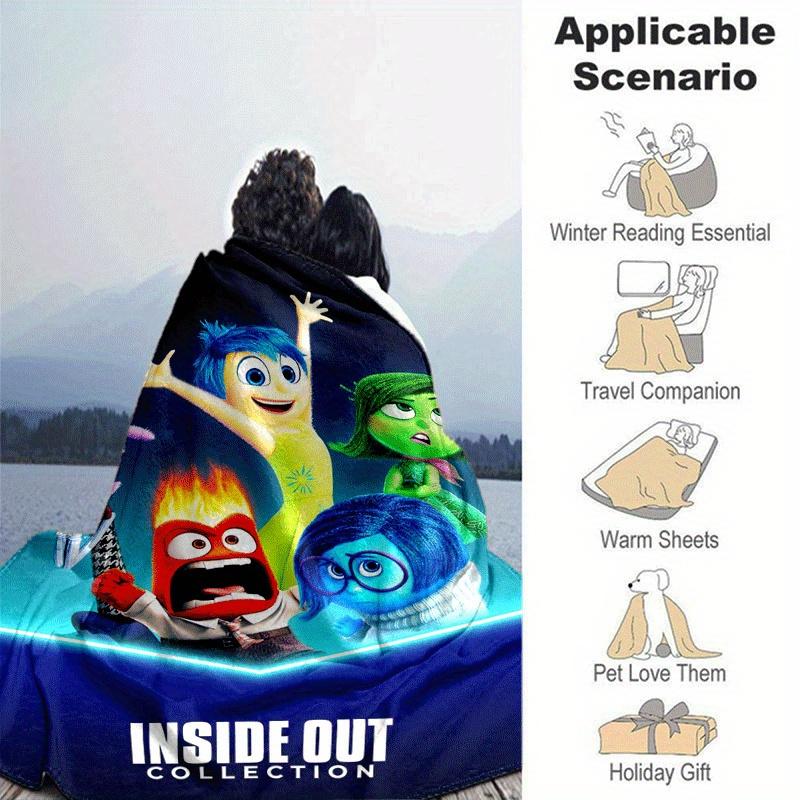 1pc Inside Out Printing Blanket - Soft, All-Season Throw for Living Room, Bedroom,Personalized Gift with Adorable Cartoon Design
