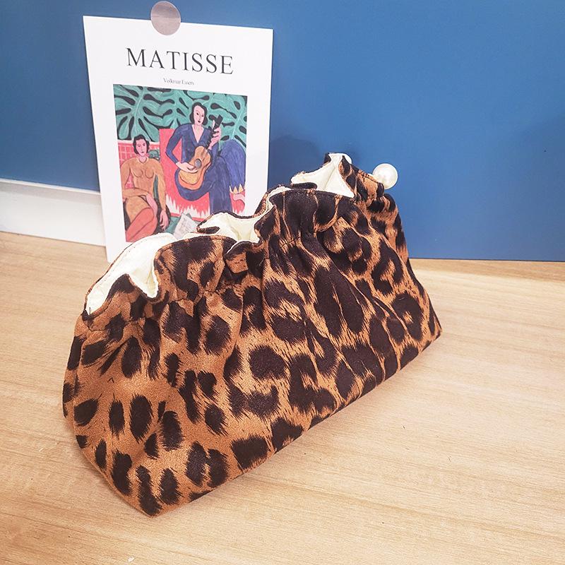 Corduroy Cherry Makeup Bag for Girls: Stylish, Large Capacity, Evening & Travel Portable Bag