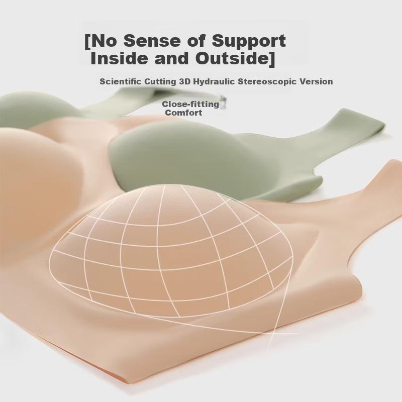 LangSha Seamless Bra for Women, Push-Up for Small Breasts, Spring And Summer Thin Style, Sports Backless Fixed Cup Wireless Brassiere