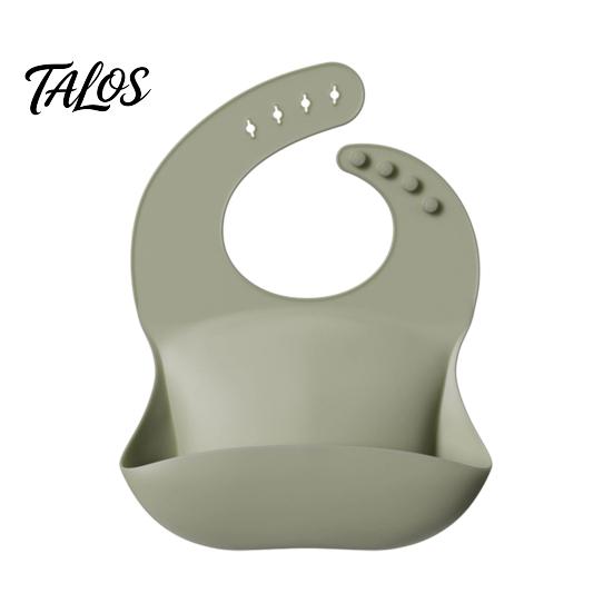 Easy Clean Toddler Bibs Silicone Baby Bib, Waterproof Soft Adjustable Feeding Durable Large Pocket Food Catch Bib for Babies And Toddlers Comfortable