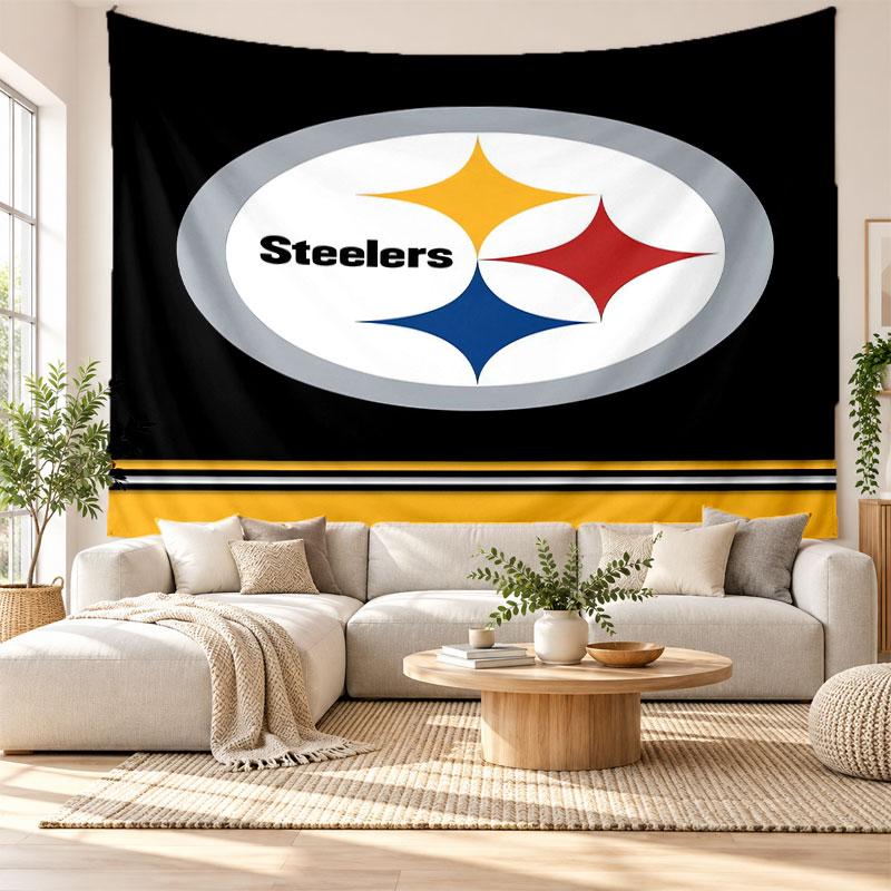 Pittsburgh Steelers Wall Tapestry, Soft Fabric Wall Hanging, Decorative Backdrop For Bedroom Home Wall Art