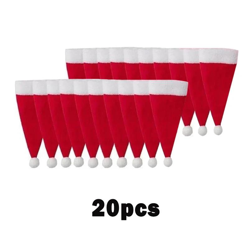 Merry Christmas  Tableware Bag Holder Christmas Hat Fork Knife Cutlery Bag Christmas Decorations for Home Decoration Maison