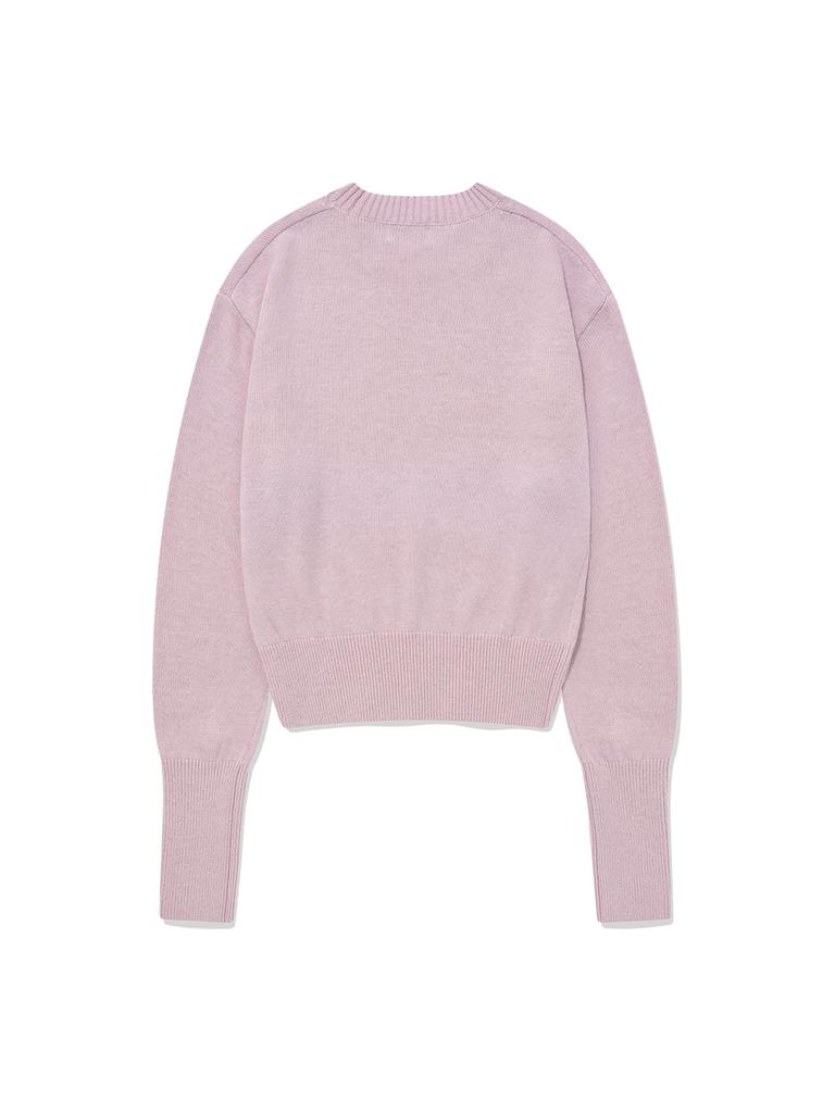 COVERNAT WOMAN Cashmere Blend Round Knit Lavender
