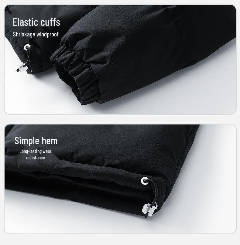 Autumn Winter 2025 Men's Stand Collar Thick Velvet Padded Cotton Jacket