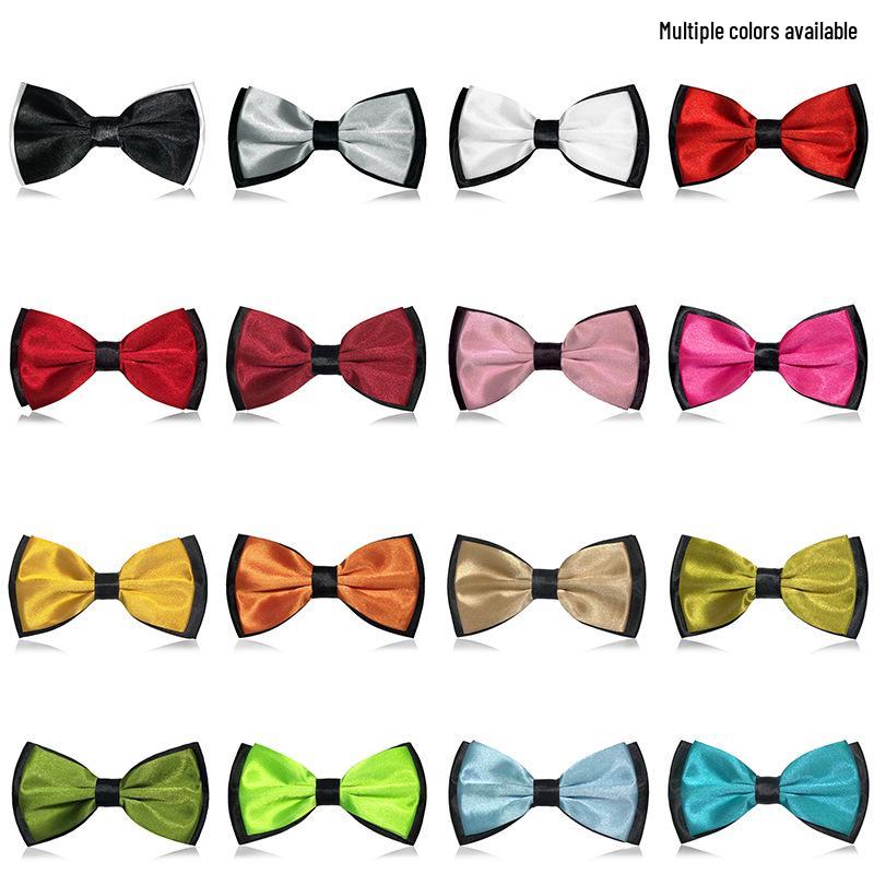 Double Layer Two-Color Bow Tie for Men and Women - Formal Professional Style