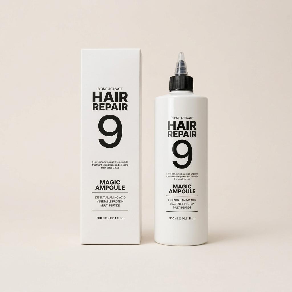 [9-Second Magic] Biome Activate Hair Repair 9 Ampoule (300ml) - [KOREAN HAIR CARE] Ultra-Smoothing Water Treatment for Damaged & Silky Hair 1 bottle(300ml)