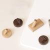 Adhesive Wall Hook No Drill Wooden Hook Wood Oil Waterproof Processing Hook for Bathroom Kitchen Coat Towels