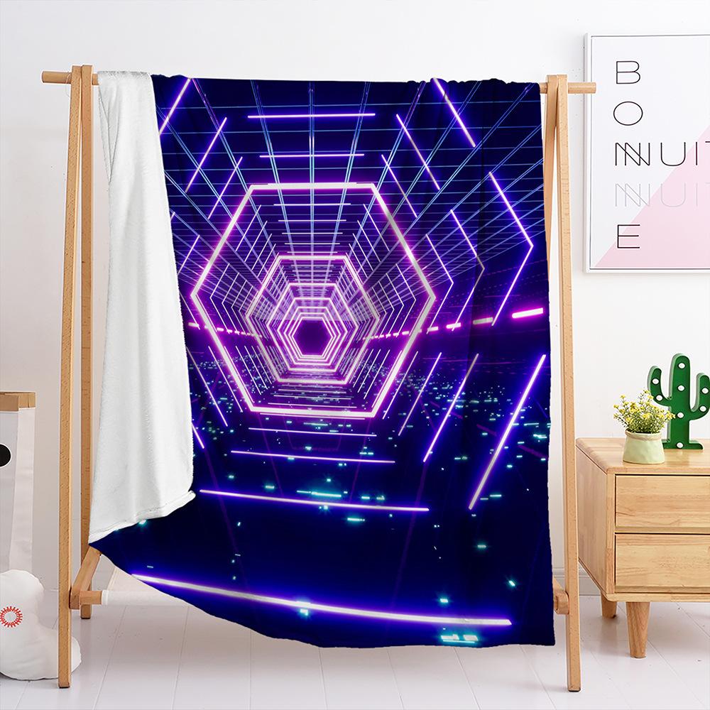 Blanket Flannel Blanket 3D Solid Graphics Geometric 3D Digital Printing Blanket Blanket