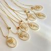 Birthstone Necklace For Women With Mother Of Pearl Flower Pendant And Dangle Charm For Birth Month Gift