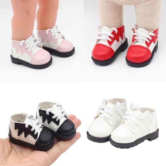 1 Pair 20cm Color Matching Doll Shoes Soft Highly Simulated Mini Shoes Fine Workmanship Doll Shoes