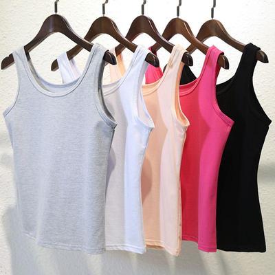 Korean Style Women's Solid Color Camisole: Slim Fit Sleeveless Base Layer Shirt (1-2 Pieces)