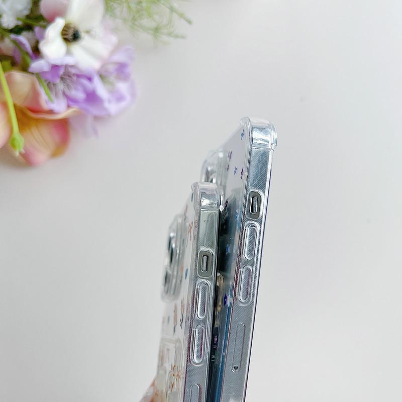 Flori Proaspete Imprimeu Floral TPU Moale Transparent Carcasă de Protecție Rezistentă la Șocuri Transparentă Acoperire Protectoare Completă pentru Spate