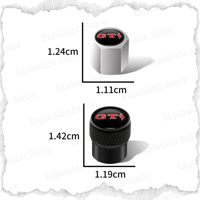 ASN1 4Pcs Car Wheel Tire Valve Stem Caps Tyre Air Cover Lightning Symbol GTI Emblem For Jetta Bora Golf 5 6 7 Polo MK3 MK5 MK6