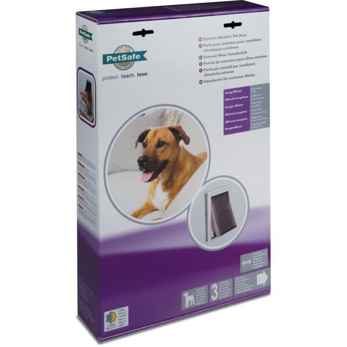 PetSafe - Porte pour Animaux Conditions Climatiques Extrêmes - Très Isolante - avec panneau de fermeture - Taille Moyenne M