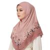 Instant Tudung Bawal Hijab Shawl, Double Layer Plain Polyester Embroidery Scarf for Women Raya Wear Premium Accessories