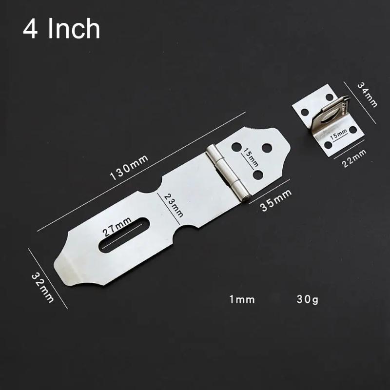 New Padlock Clasp Door Lock Anti Theft Buckle Hardware Window Staple Hasp Staple Stainless Steel Shed Latch 2/3/4/5inch Comes With Free Screws
