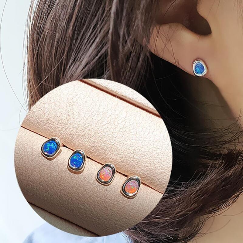 

Drisco Oval Earrings Casual Silver Women s Gemstone Fit Blue