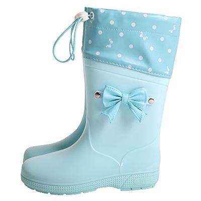 Arisana Kids' Girls' Hooded Rain Boots, Mint, 21cm