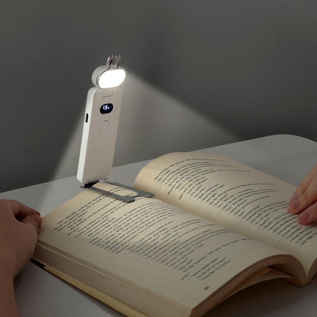 Compact USB Rechargeable Book Light - Portable, Eye-Friendly, Folding Clip Lamp for Reading