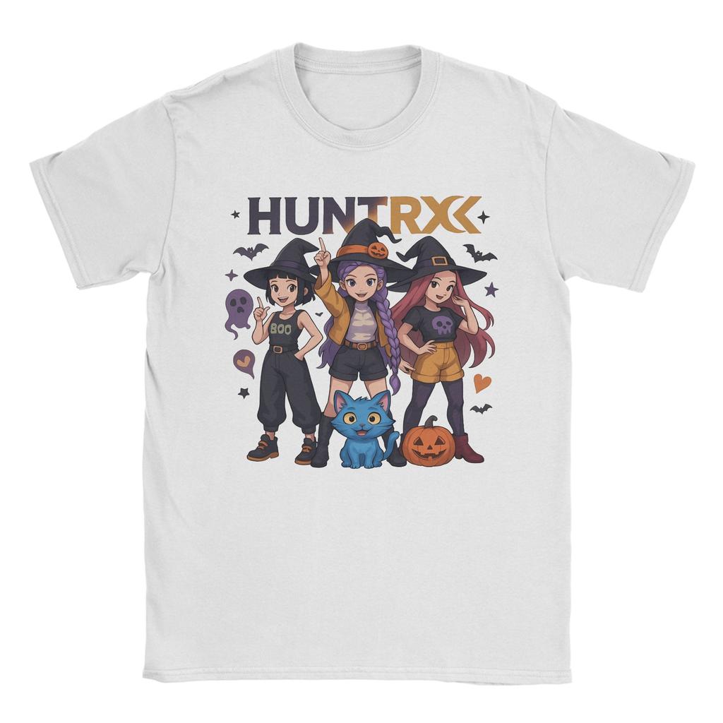 Gruseliger Hunterx Halloween Kpop Dämonenjäger Huntrix Mädchen und Tiger T-Shirt für Männer Baumwolle Humorvolles T-Shirt Rundhals T-Shirt