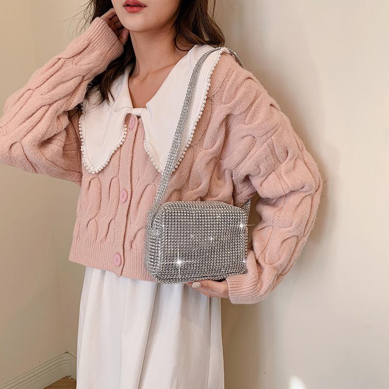 Diamond-encrusted Small Bag New Trendy and Versatile Women's Bag Banquet Clutch Bag Shoulder Bag Crossbody Bag