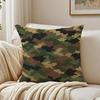 Colorful Camo Green Cushion Cover Double-Sided Plush Sofa Cushion Covers Organic Breathable Invisible Zipper
