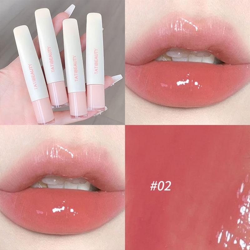 

Блестящий водостойкий блеск для губ - Увлажняющий нелипкий оттеночный бальзам для губ с зеркальным блеском, стойкий цвет для натурального повседневного макияжа 02