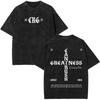Rapper CENTRAL CEE WILD WEST Tour Magliette Lavate Vintage Unisex Donna Moda Maglietta Larga in Cotone Hip Hop Streetwear