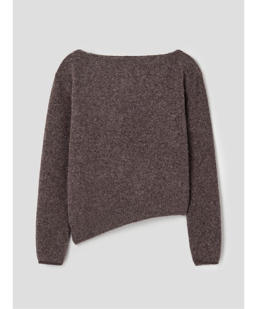 Anggae Llama Blend Asymmetric Pullover Brown
