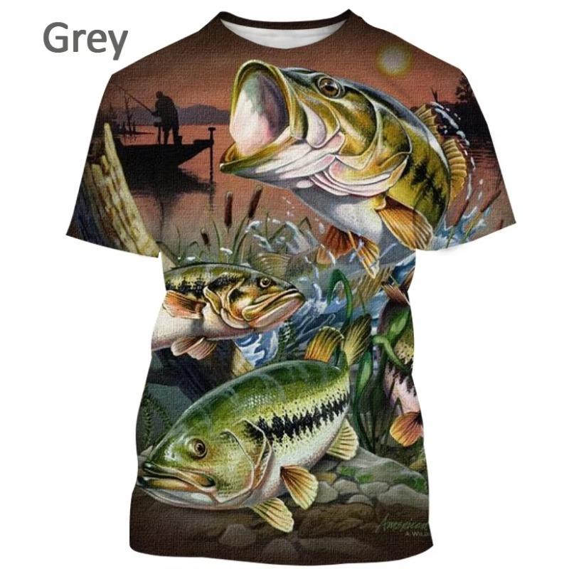 Boys Clothes Fish Pattern 3D Print T-Shirt Summer New Style Children's Fishing Shirt Casual Short Sleeve Fashion Streetwear Top