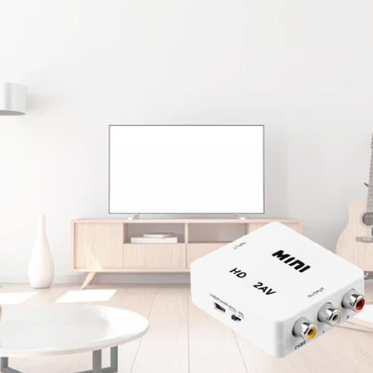 Portable Vedio Converter Box HDMI-compatible to AV 3RCA Adapter 1080P NTSC PAL