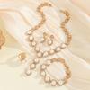 Stylish Exquisite Imitation Pearl Necklace Earrings Jewelry Set Ladies Jewelry Bridal Banquet