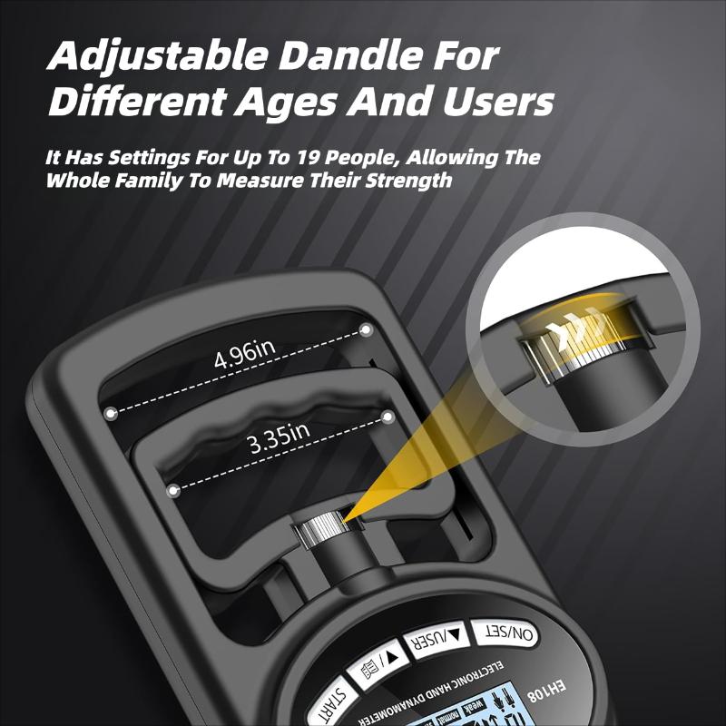 Durable And Safe 265Lbs/120Kg Grip Strength Meter For Men And Women Tester Digital Hand Dynamometer Training Usb Lcd Screen