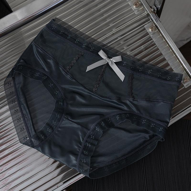 Ladies Spring and Summer Thin Sexy Lace Hollow Mesh Gauze Bag Hip Breathable Waist Triangle Briefs