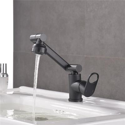 Sensun chiuvetă pentru chiuvetă pentru baie, cu o gaură, cu un singur mâner, cu funcție dublă, cu robinet de amestec cu braț reglabil, negru