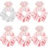 6pcs Satin Scrunchies Girls Elastic Hair Band Ponytail Holder Ties Rubber Bands Bride Bridesmaid Accessories Wedding Supplies
