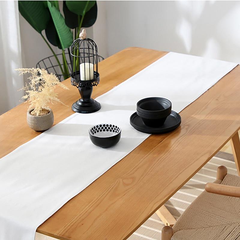 Buy Simple Modern Solid White/black Table Runners Tassel Decorative
