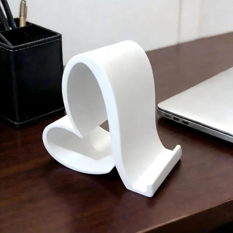 Creative 3D Printed Heart-shaped Universal Mobile Phone Stand Home Office Desktop Ornament Birthday Valentine's Day Gift