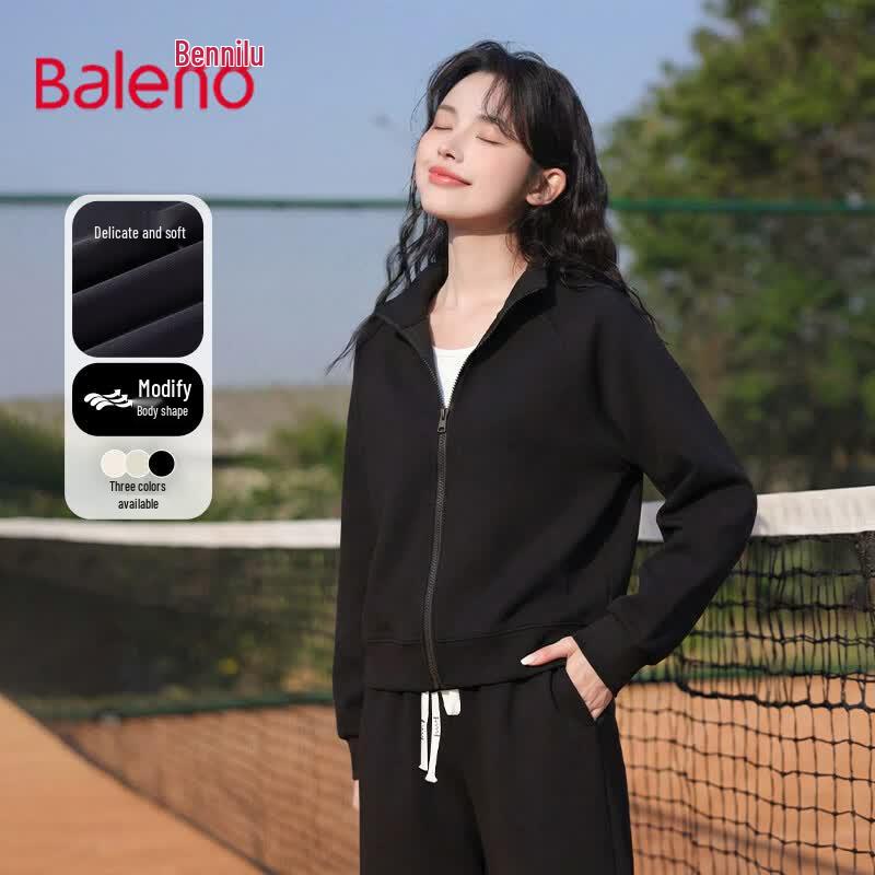 Baleno Women s Star Cotton Stand Collar Cardigan Jacket S