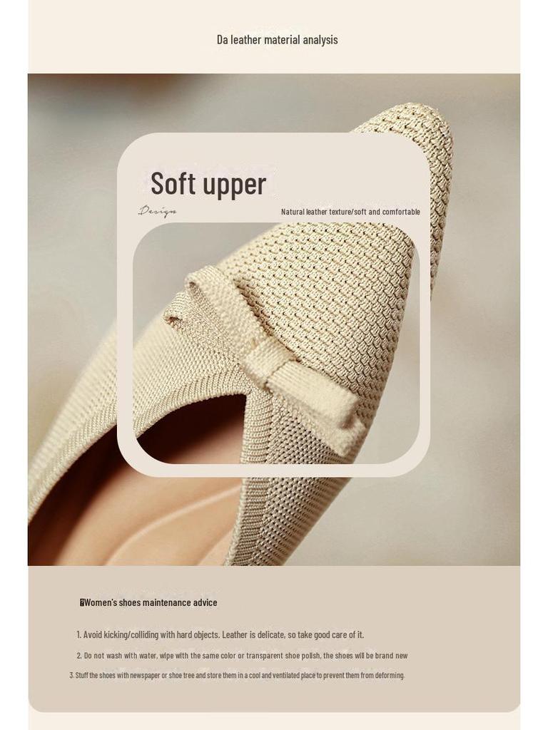 Fairy 2024 Tricot Style Coréen Talons Hauts - Polyvalents, Chaussures pour Femmes à Talons Épais pour le Printemps et l'Automne